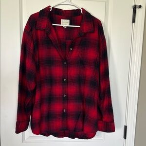 American Eagle Outfitters Red and Black Plaid Shirt